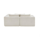 107" Compressed Sectional Sofa (Beige) by HouseOfZazla