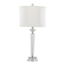 Diamond - Torch Contemporary Crystal Table Lamp (Set of 2) - Clear / Off White / Polished Nickel by HouseOfZazla