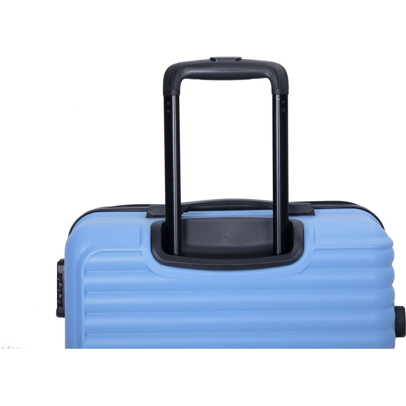 3 Piece Luggage Sets ABS Lightweight Suitcase with Two Hooks, Spinner Wheels, TSA Lock, (20/24/28) LIGHT BLUE