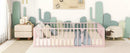 Metal Floor Bed Frame With Fence And Door by HouseOfZazla
