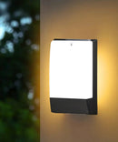 10"H Outdoor LED Wallpack Dusk to Dawn Wall Light, Low Profile Black Finish, White Shade by LampsUSA