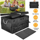 Car Trunk Organizer Collapsible Multi-Compartments Storage Cargo Box/ Cover Nonslip Bottom