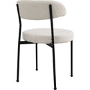 Boucle Upholstered Dining Chairs with Curved Backrest & Metal Legs Set of 2, Beige