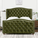Marcella - Upholstered Shelter Headboard Bed Set by HouseOfZazla