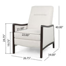 Drury Contemporary Fabric Upholstered Pushback Recliner