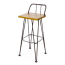 Outdoor Barstool With Angled Metal Legs - Brown by HouseOfZazla