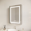 Bathroom Medicine Cabinet With LED Mirror, Anti-Fog, Waterproof, 3000K~6000K Single Door Lighted Bathroom Cabinet With Touch Swich