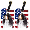 USA American Flag with Springer Spaniel Luggage Tag