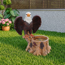 Majestic Eagle Garden Planter Pot on Tree Stump Base by HouseOfZazla