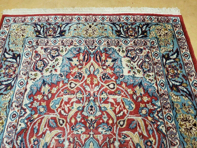 3' 5" X 5' 8" Vintage Handmade Turkish Wool Rug Carpet Vegetable Dyes Nice Red