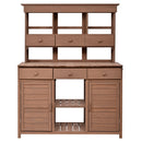 Topmax 65.7'' Tall Garden Potting Bench Table with Hutch