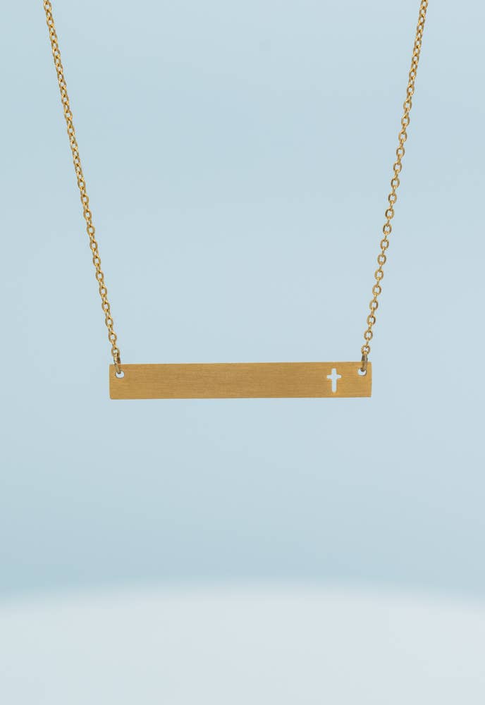 Layla Gold Cross Bar Necklace