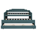 Upholstered Simple Design Daybed With Trundle And 3 Drawers