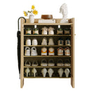 Rattan Shoe Cabinet with Doors, 6-Tier Storage Organizer