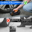 140W 150PSI 21V Battery Powered Tire Inflator Cordless Air Pump  Digital Air Compressor with LED Light for Cars Motorcycles Bicycles Balls