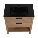 30 Inch Bathroom Vanity Plywood With 2 Drawers (BMO-BL9075BK)