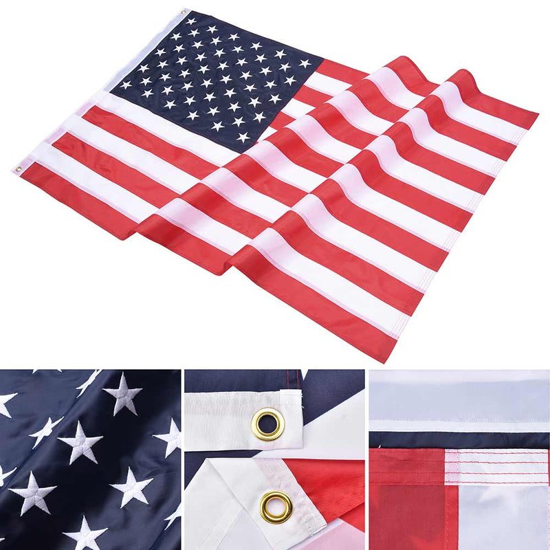 Yescom American National Flag Embroidered Star Stripe