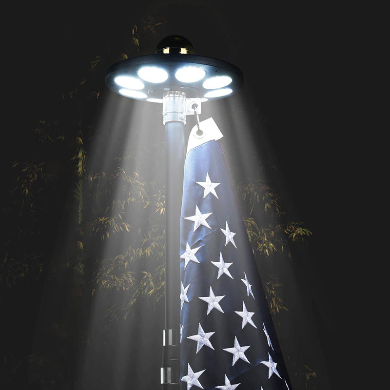 Yescom Solar Flagpole Light Topper Hole 11/16" 136LED