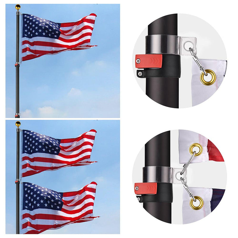 Yescom American Aluminum Telescopic Flagpole Set 20'