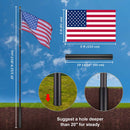 Yescom EZ GO Aluminum Telescopic Flagpole (20', 25', 30' Options)