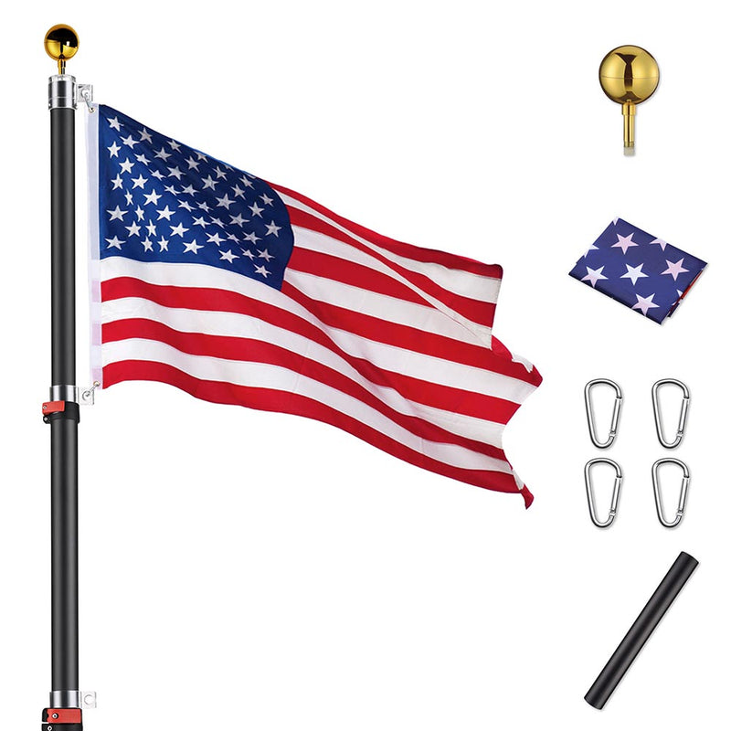 Yescom American Aluminum Telescopic Flag Pole Set 25'