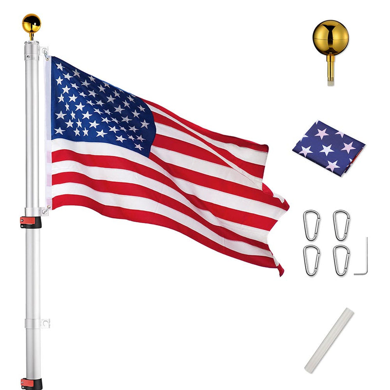 Yescom American Aluminum Telescopic Flag Pole Set 25'