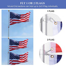 Yescom EZ GO Telescopic Flagpole with Light & Tire Mount