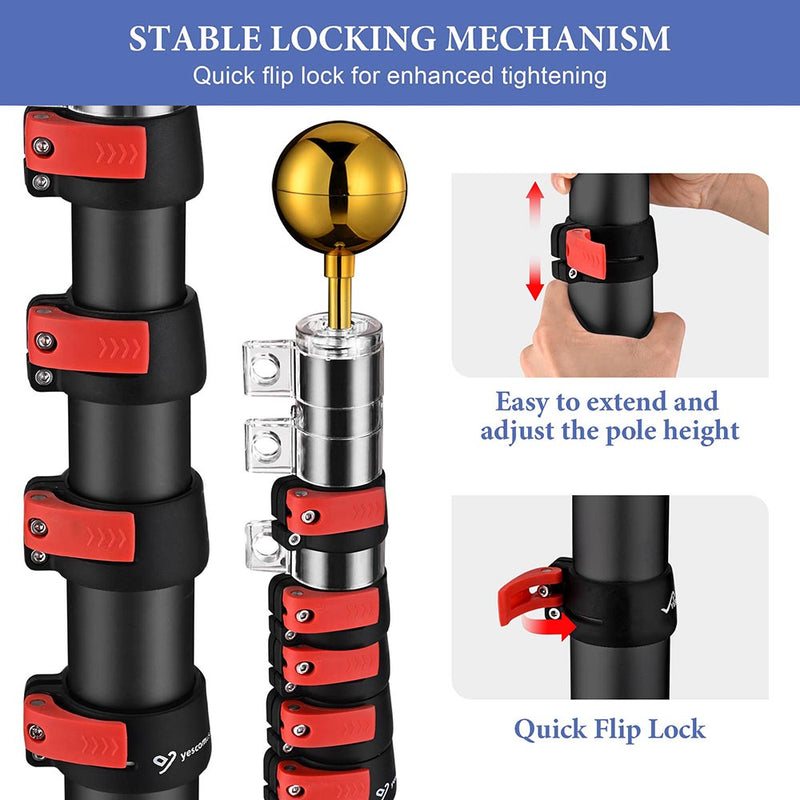 Yescom EZ GO Telescopic Flagpole with Tire Mount