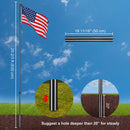 Yescom Aluminum Sectional Flagpole Kit with US Flag 20'