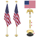 Yescom 8' Indoor Flagpoles with Stand US Flag 2-Pack
