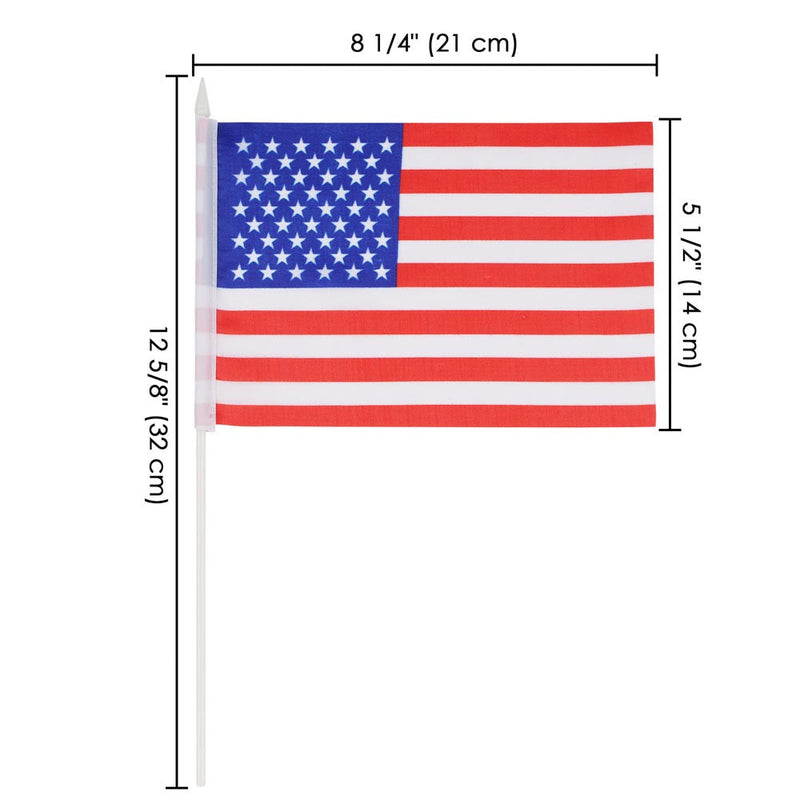 Yescom Small American Flag on Stick 8"x5"(12ct or 24ct Options)