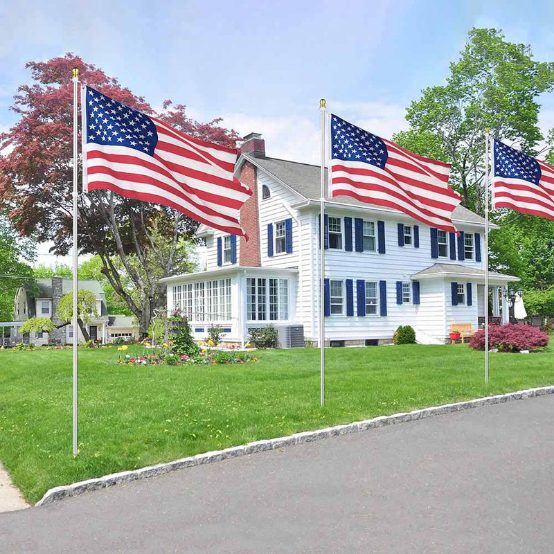 Yescom 10' Aluminum Sectional Flag Pole Set In Ground Flagpole