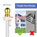 Yescom 10' Aluminum Sectional Flag Pole Set In Ground Flagpole