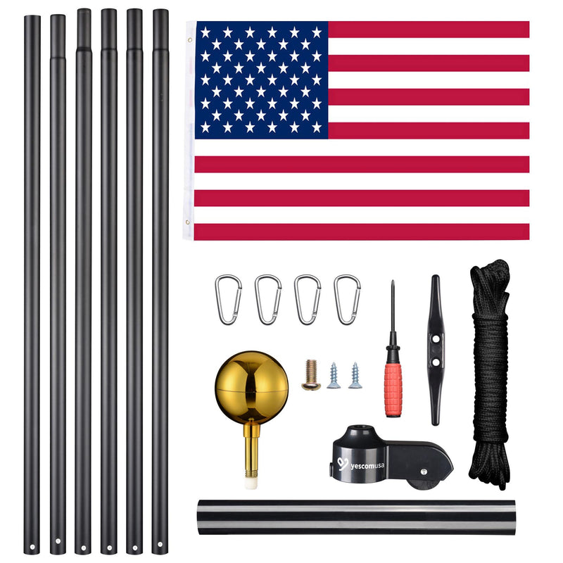 Yescom Bravery 13Gauge Aluminum Flagpole (20', 25', 30' Options)