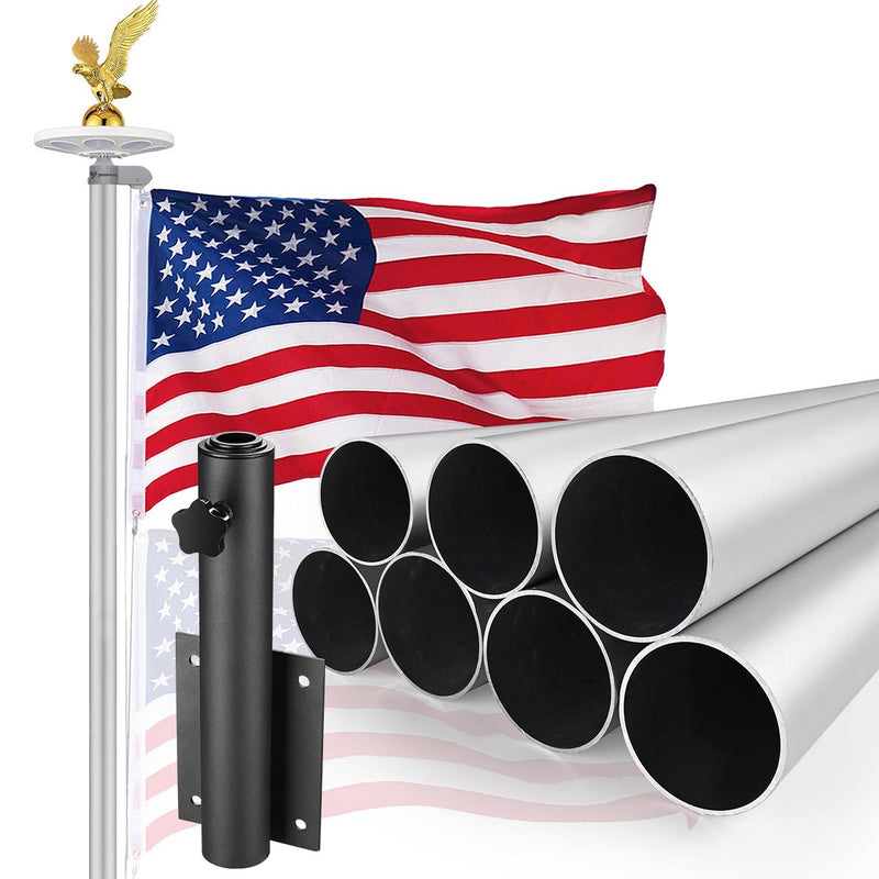 Yescom Bravery MEGA Flagpole with Dock Mount, Light & Regal Eagle Topper