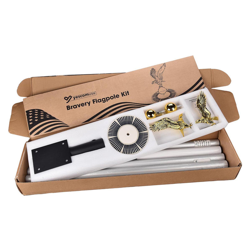 Yescom Bravery MEGA Flagpole with Dock Mount, Light & Regal Eagle Topper