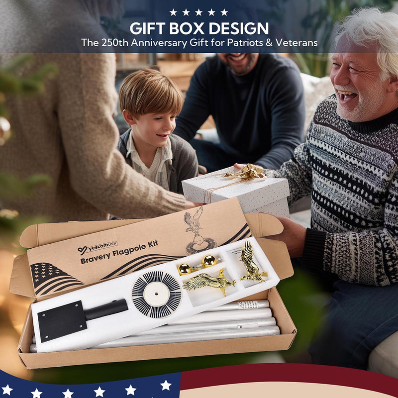 Yescom Bravery MEGA Flagpole with Dock Mount, Light & Regal Eagle Topper