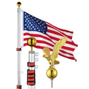Yescom Telescopic Flag Pole and Flag Kit with Regal Eagle