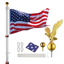 Yescom Telescopic Flag Pole and Flag Kit with Regal Eagle