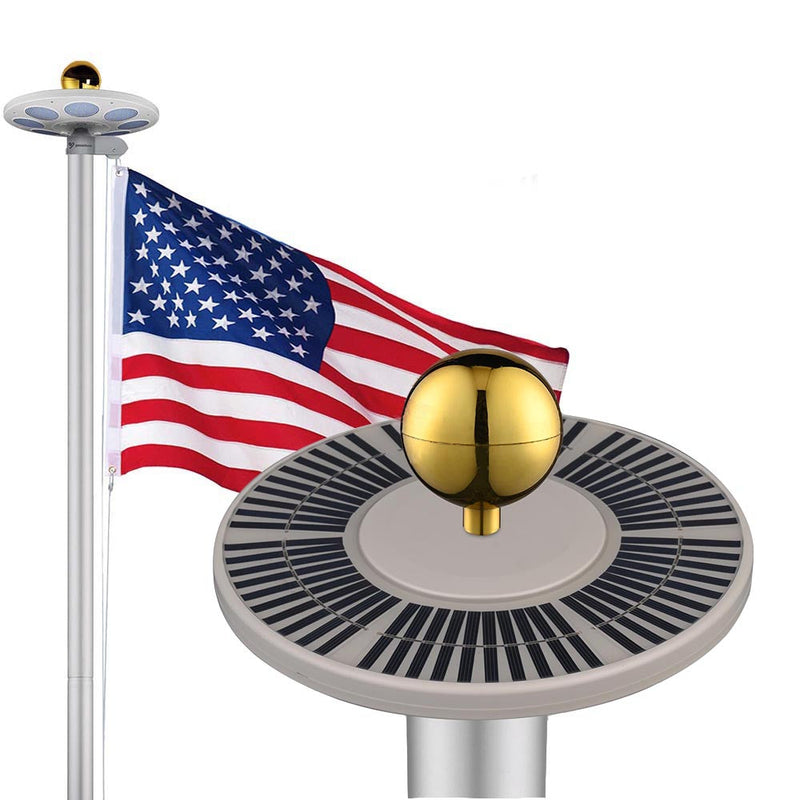 Yescom Sectional Flag Pole with Light (20ft,25ft,30ft Options)