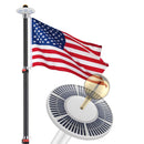 Yescom Telescopic Flag Pole with Light(20ft,25ft,30ft Options)