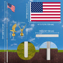 Yescom Telescopic Flag Pole and Flag Kit with Regal Eagle