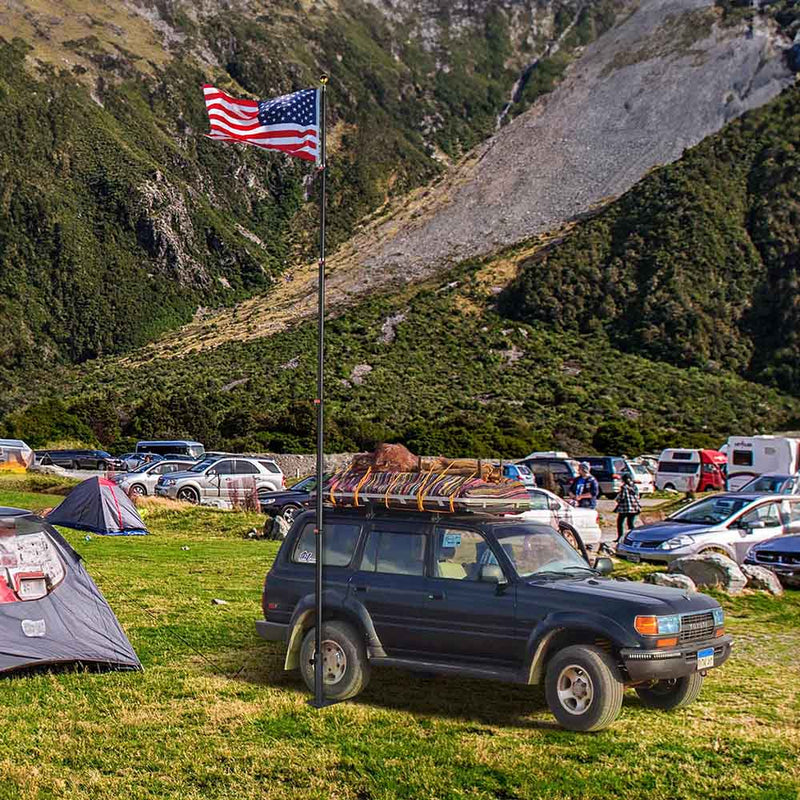 Yescom 25ft. Telescopic Flagpole with Tire Mount