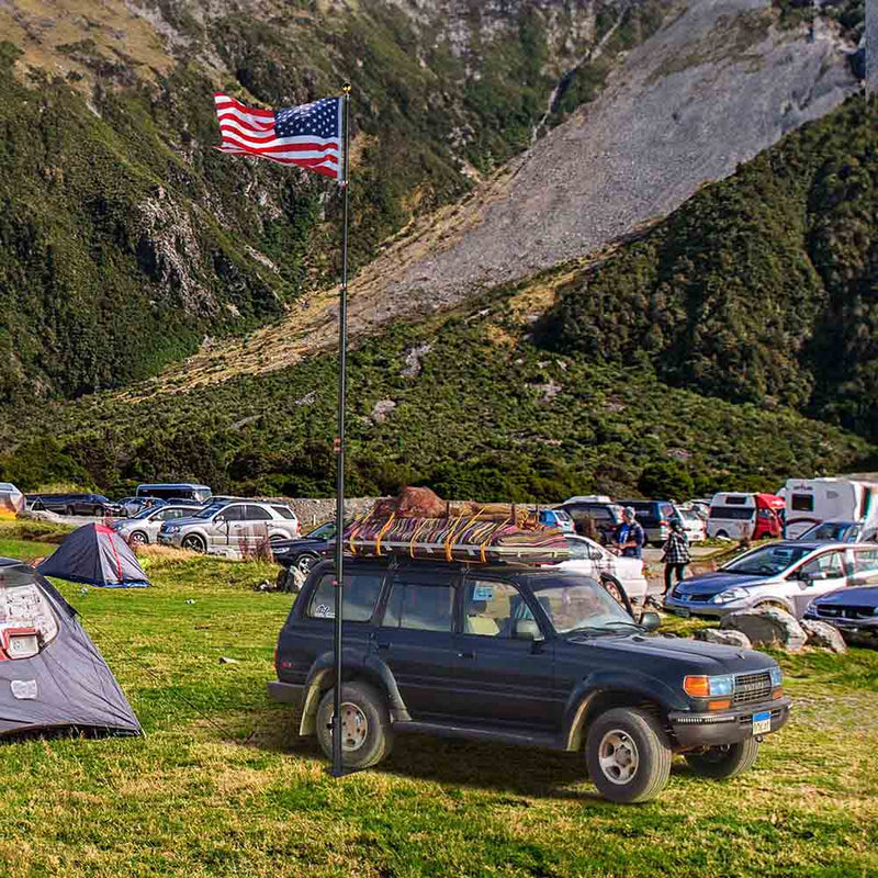 Yescom 30ft. Telescopic Flagpole with Tire Mount