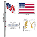 Yescom EZ GO Flag Pole with Light & Regal Eagle(20ft,25ft,30ft Options)