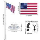 Yescom EZ GO Flag Pole with Light & Regal Eagle(20ft,25ft,30ft Options)