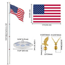 Yescom EZ GO Flag Pole with Light & Regal Eagle(20ft,25ft,30ft Options)