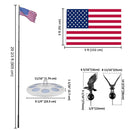 Yescom EZ GO Flag Pole with Light & Regal Eagle(20ft,25ft,30ft Options)