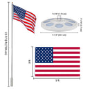 Yescom Bravery Flagpole with Light 13Gauge (20ft,25ft,30ft Options)