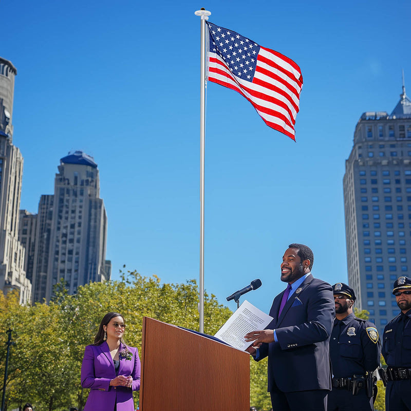 Yescom Bravery Flagpole with Light 13Gauge (20ft,25ft,30ft Options)